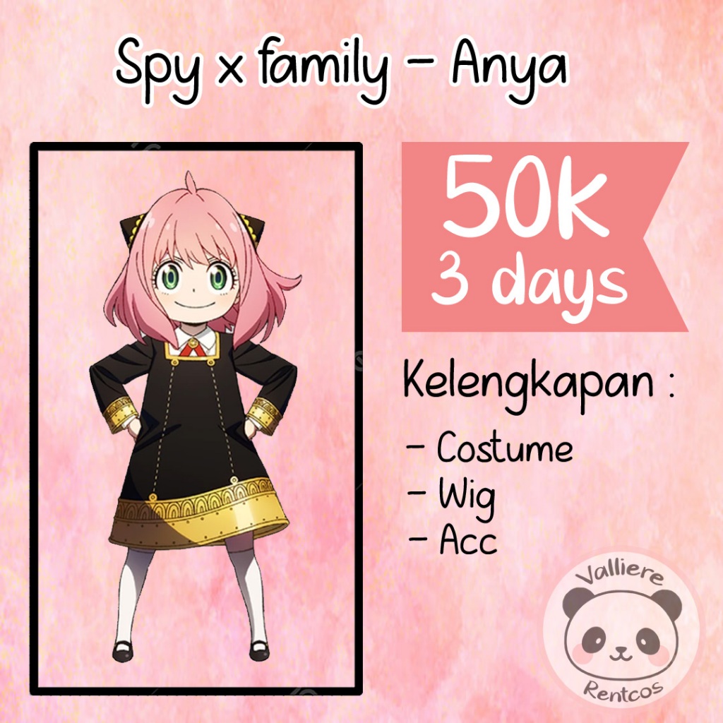 Rental kostum Spy x famlily Anya forger