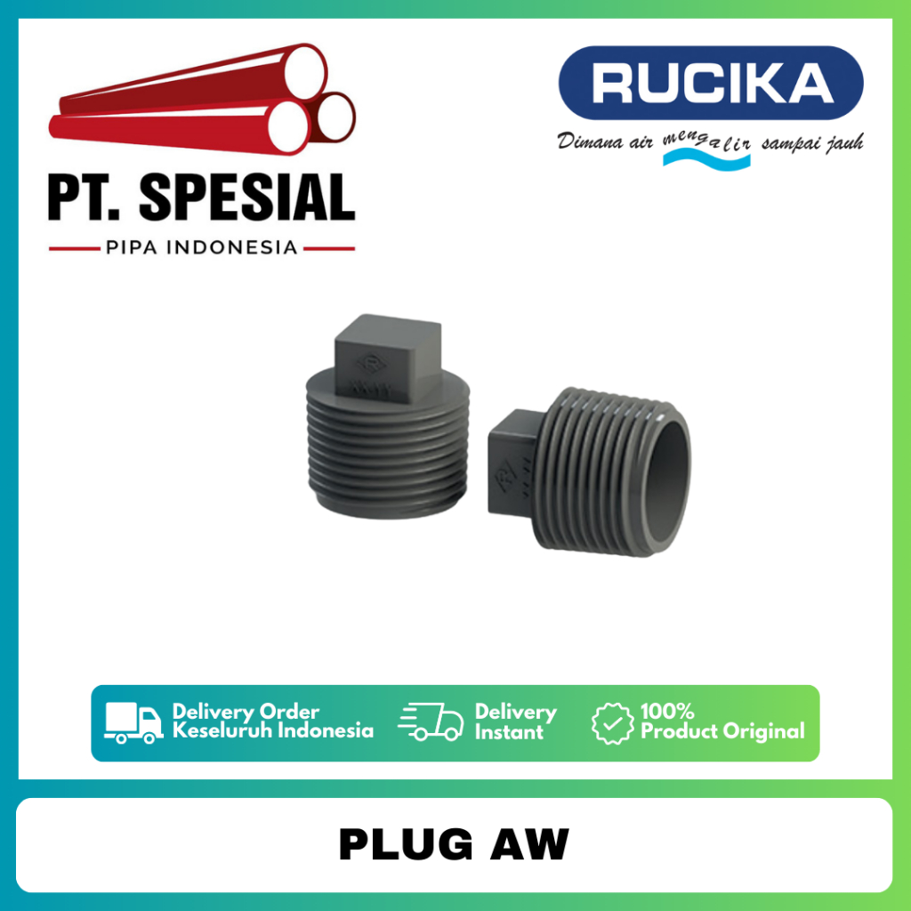 Plug Pvc AW / Dop Drat Luar PVC Rucika /Plug AW PVC /Plug AW Rucika - 06