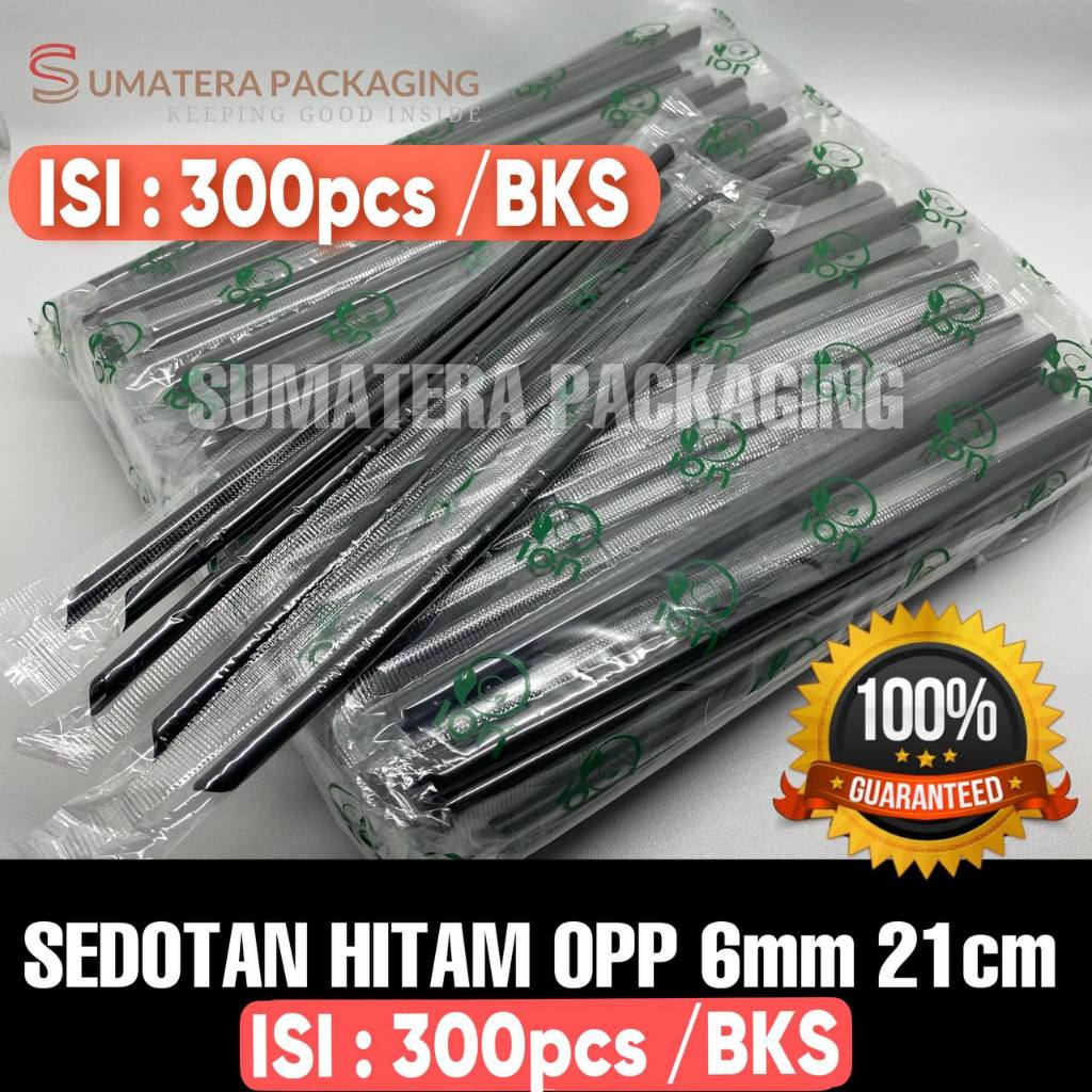 SEDOTAN STERIL HITAM 6mm 21cm isi 300pcs/bks PLASTIK RUNCING MEDAN 621