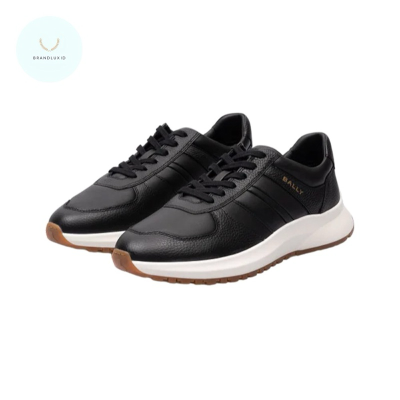 Bally Darsyl Plain Grained Leather Running Sneakers Black