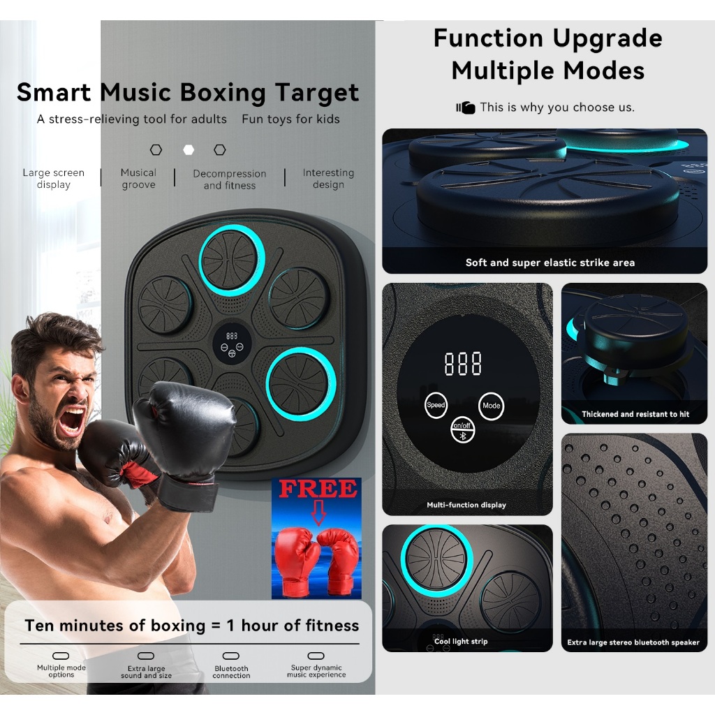 MUSIC BOXING MACHINE SAMSAK MUSIK SAMSAK DINDING KOTAK MUSIK TINJU - 2