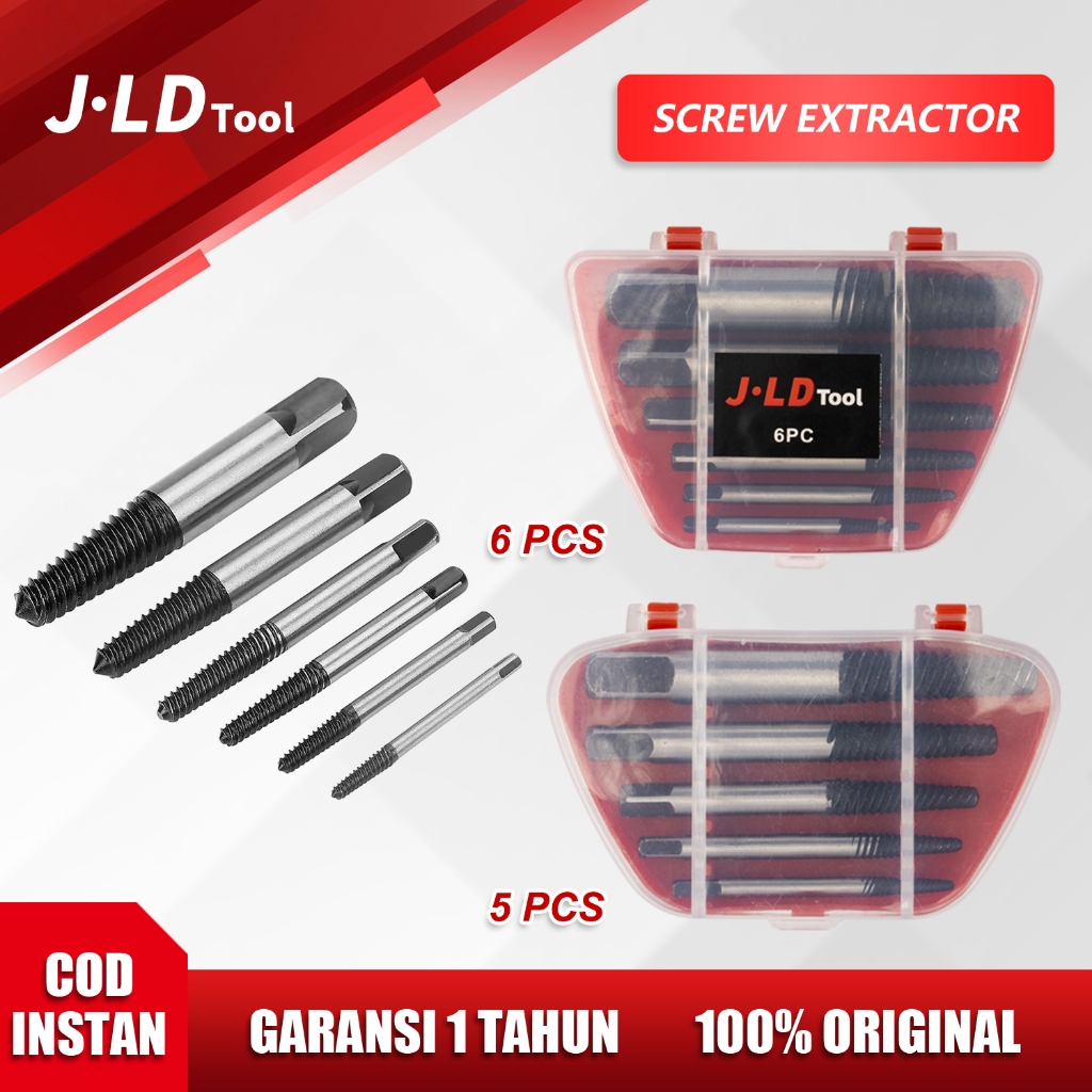 JLD Alat pembuka baut patah/Screw extractor /alat pembuka baut rusak untuk Cabut Sekrup Baut Patah