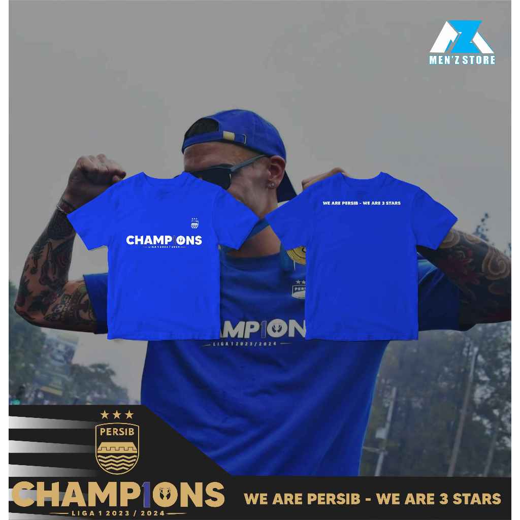 KAOS PERSIB CHAMPIONS 2024 BIRU PERSIB JUARA
