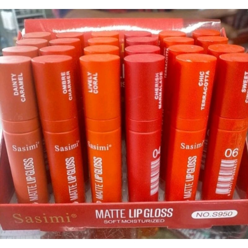 LIPGLOSS SASIMI MATTE SOFT S950, LIPSTIK SASIMI, LIPSTIK MURAH, LIPSTIK AWET WATERPROOF, TAHAN LAMA