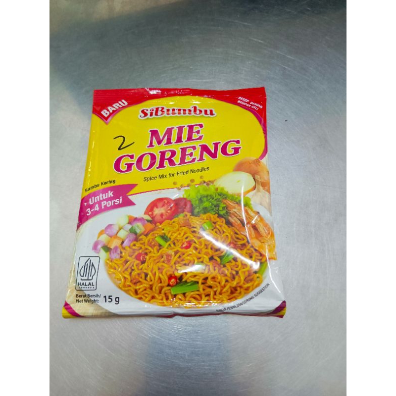 

sibumbu bumbu mie goreng 15 gram bisa untuk 3- 4porsi