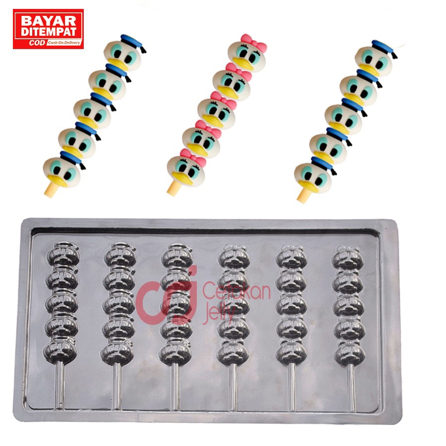 CJ Cetakan Coklat Cokelat Permen DIY Karakter Sate Lolipop Plastik