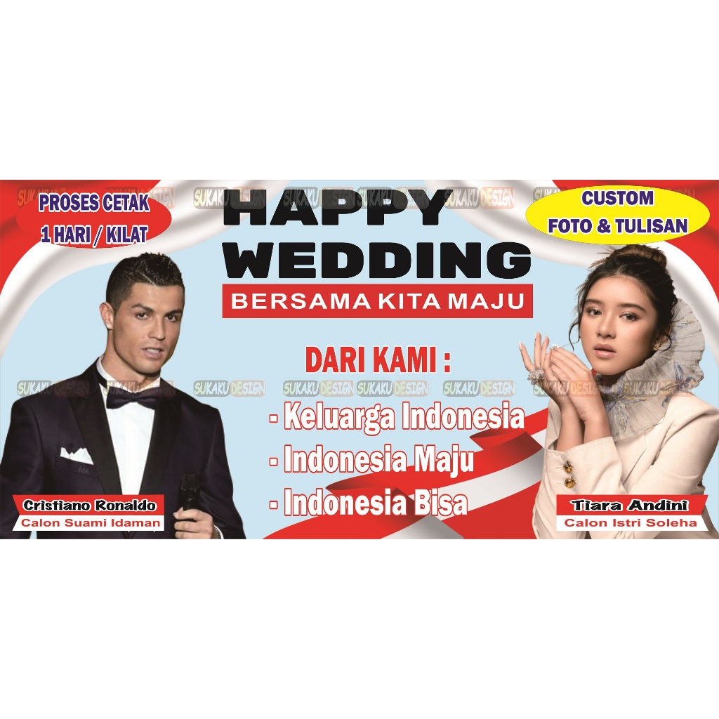banner / spanduk wedding /caleg / lucu / ulang tahun design caleg