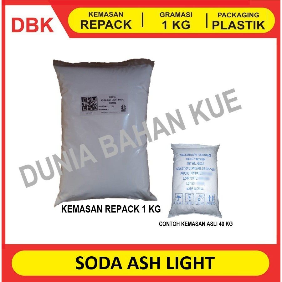 SODA ASH LIGHT. FOOD GRADE. ex. CHINA - REPACK 1 KG