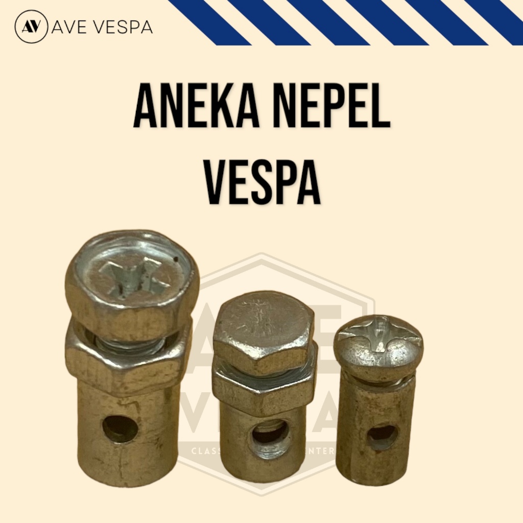Nepel Kopling, Gas, & Persneling Vespa - Kuat & Awet - Ukuran Kecil, Sedang, Besar