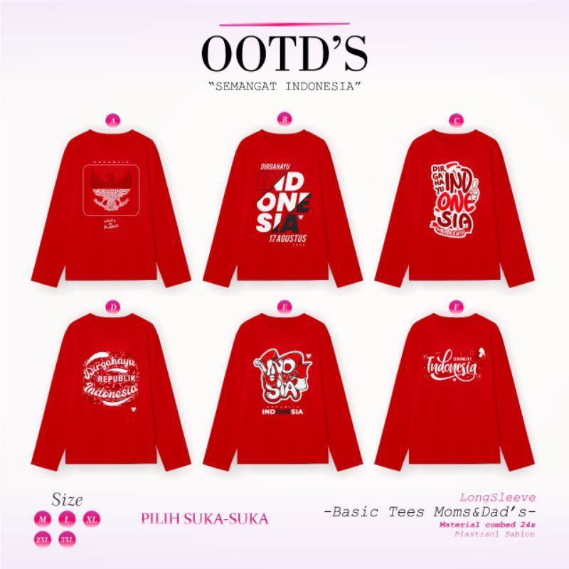 KAOS KEMERDEKAAN DEWASA KAOS MERAH PUTIH LENGAN PANJANG
