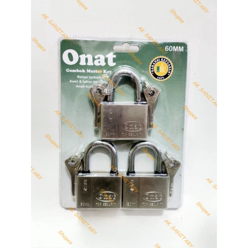 Gembok Master Key ONAT 40mm Isi 3pcs - Gembok ONAT Master Key
