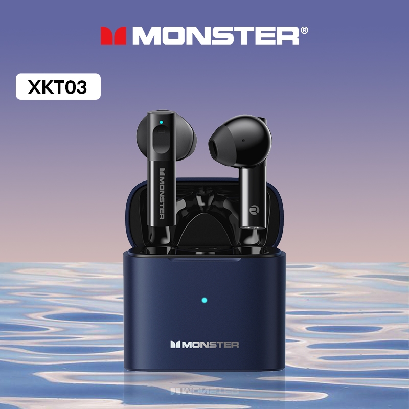 Monster XKT03 Wireless Bluetooth Earphones V5.2 Call Noise Reduction Music TWS Bluetooth Headset wit