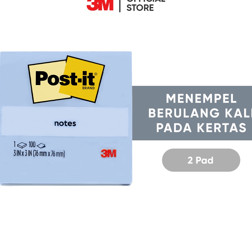 

KP8 3M Postit Notes 6541CB Menempel berulah kali pada kertas 2 pad 76x76 mm Untuk berbagai permukan kertas