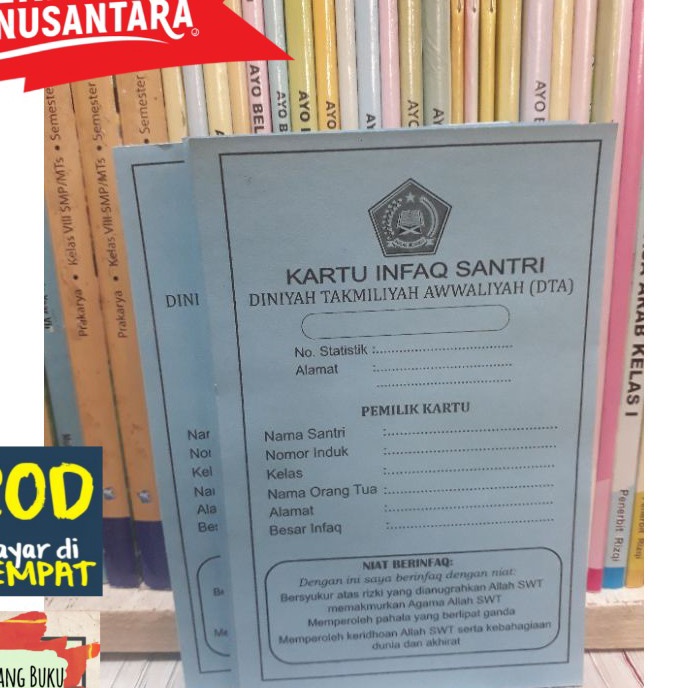 

Diskon kartu infaq santri DTA 5 lembar