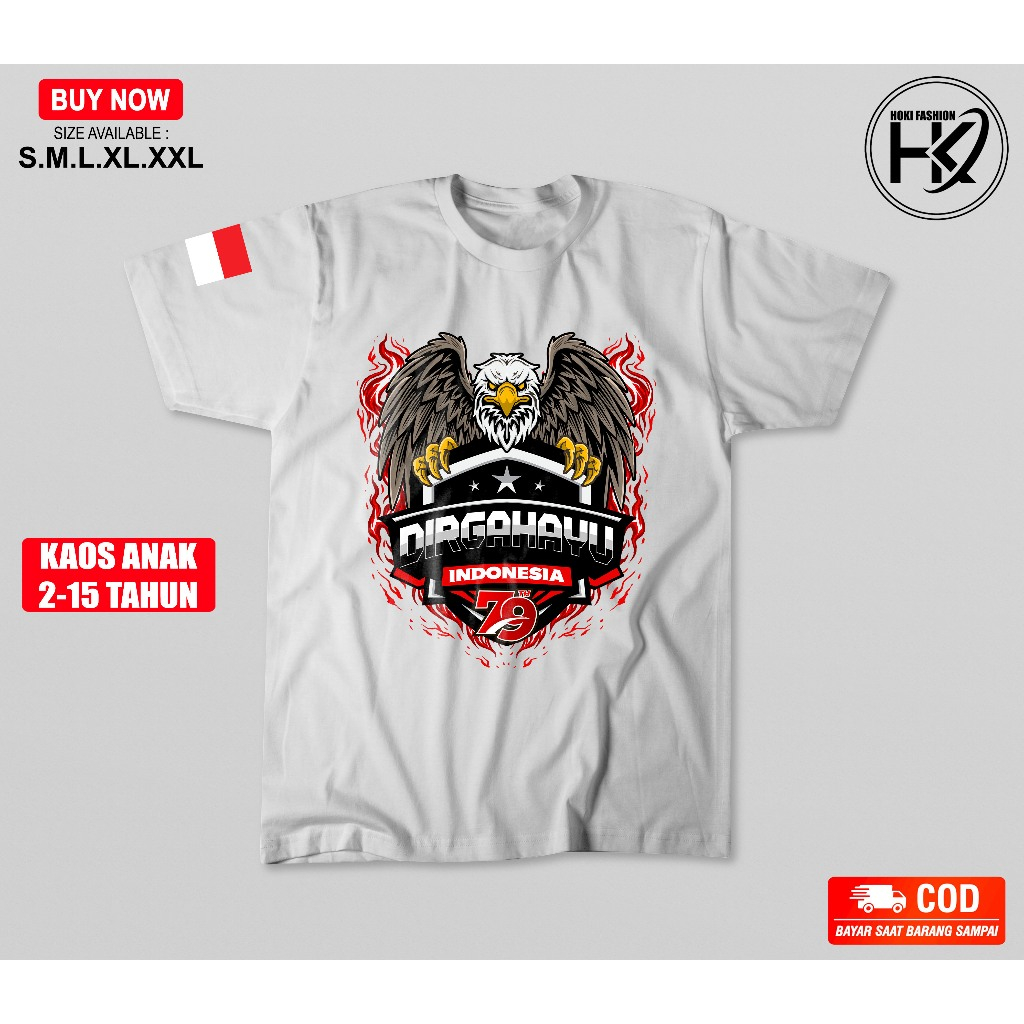 kaos anak Garuda merah putih laki laki perempuan-kaos distro anak kemerdekaan bendera indonesia