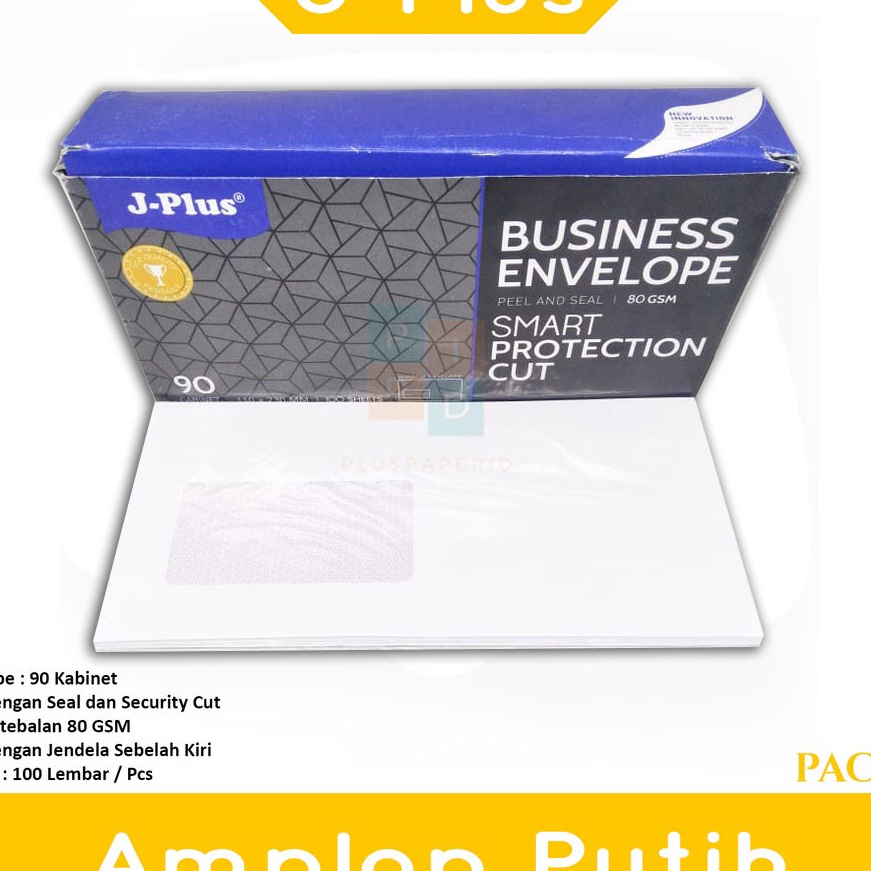 

HJ6 JPLUS Amplop Putih Jendela Kiri No9 Biru Pack
