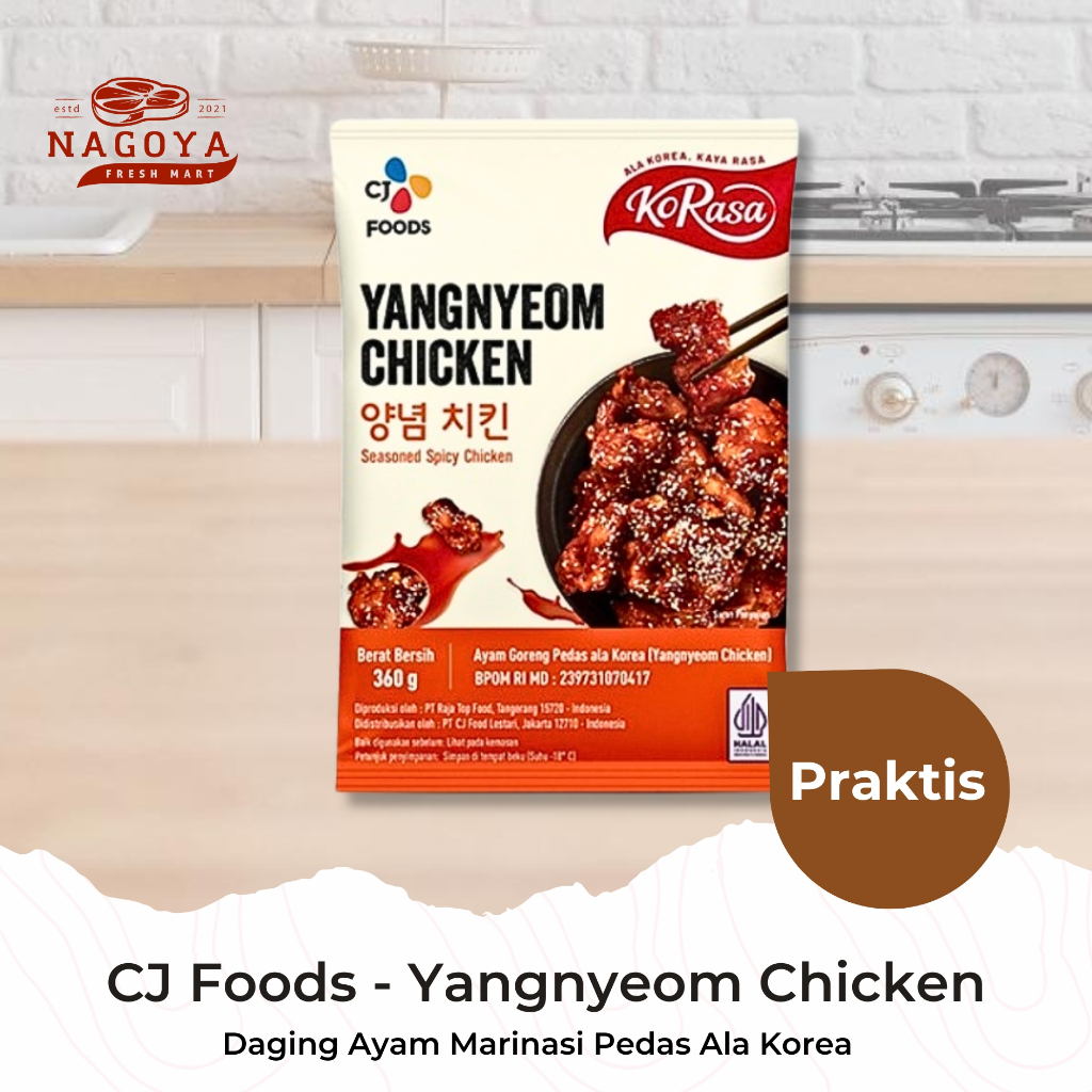 

Yangnyeom Chicken - Daging Ayam Marinasi Pedas Korea - 360 GR | Cj Foods