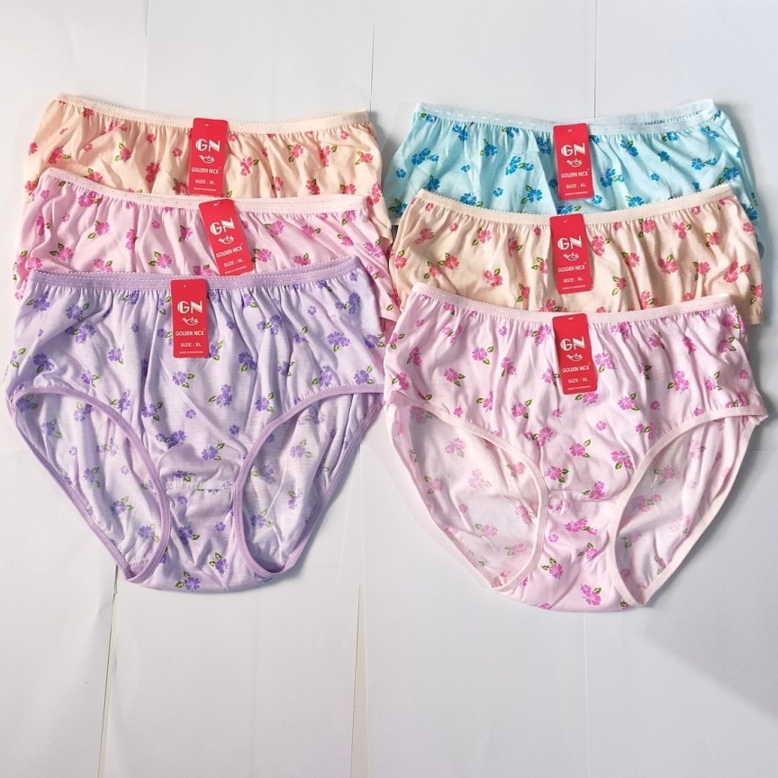 KODE Y43Z SET 6 Celana Dalam Wanita GN 937S Motif FLORAL  CD GOLDEN NICK  Pakaian Dalam  Underwear M