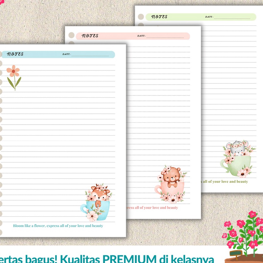 

Flash Sale Loose leaf Isi Kertas File binder A5 Tebal Animal Mug Refill Map Binder Line Grid Dotted Blank Garis Kotak Titik Polos Color Warna Lucu CHESTER LIVING