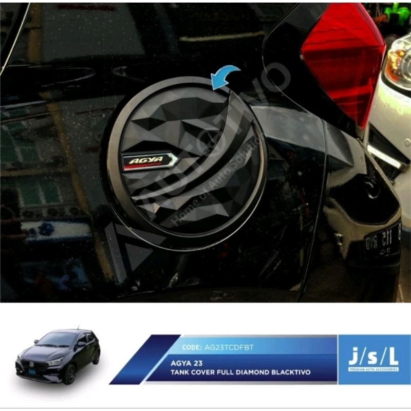 AGYA GR SPORT 2023 TANK COVER TUTUP TANGKI BENSIN MOBIL PINTU COVER HITAM BLACK VARIASI