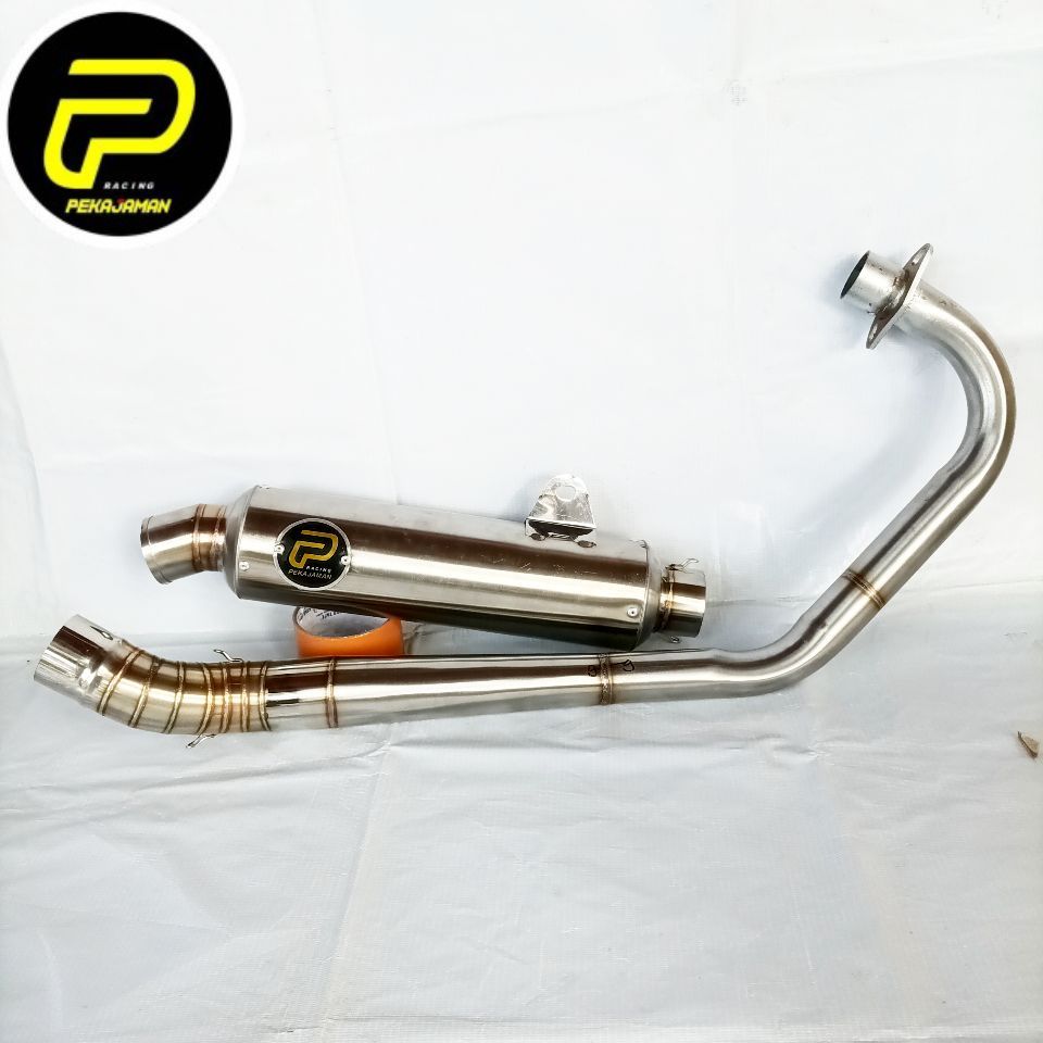 KNALPOT PEKAJAMAN BULAT JENONG LEHER PATEN CB GL MP PRIMUS HIU TIGER