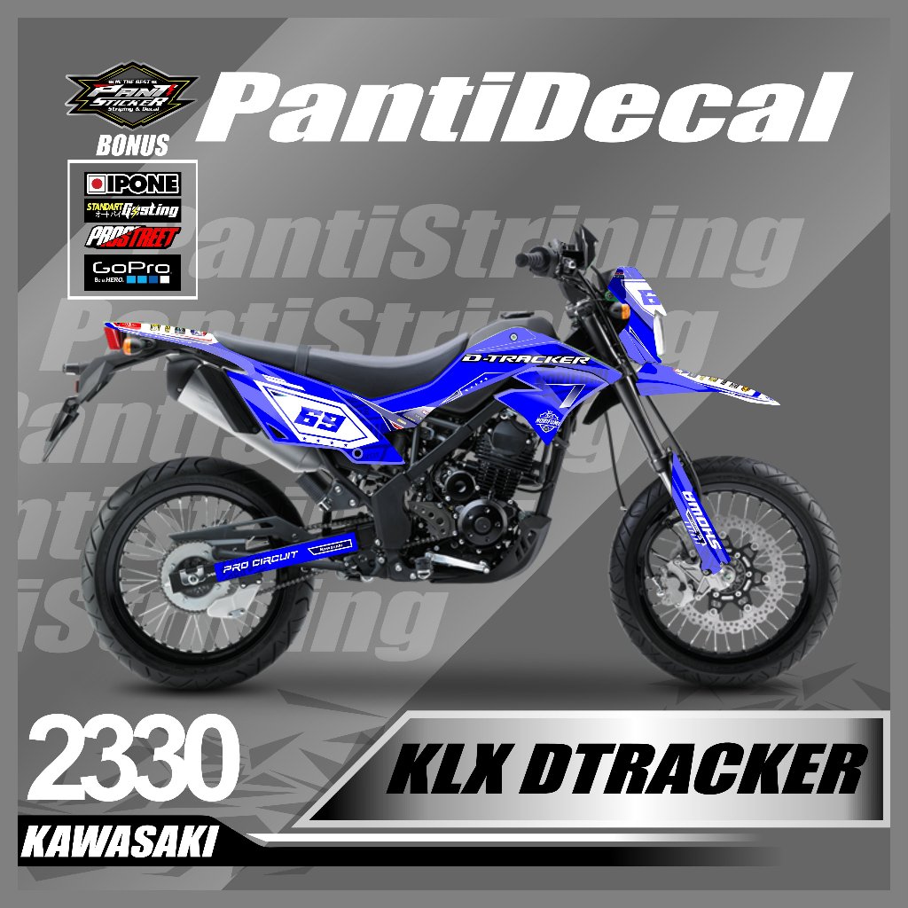 Decal Dtracker Klx Dtx Hitam Bebas Custom Full Body Minimalis Keren Premium