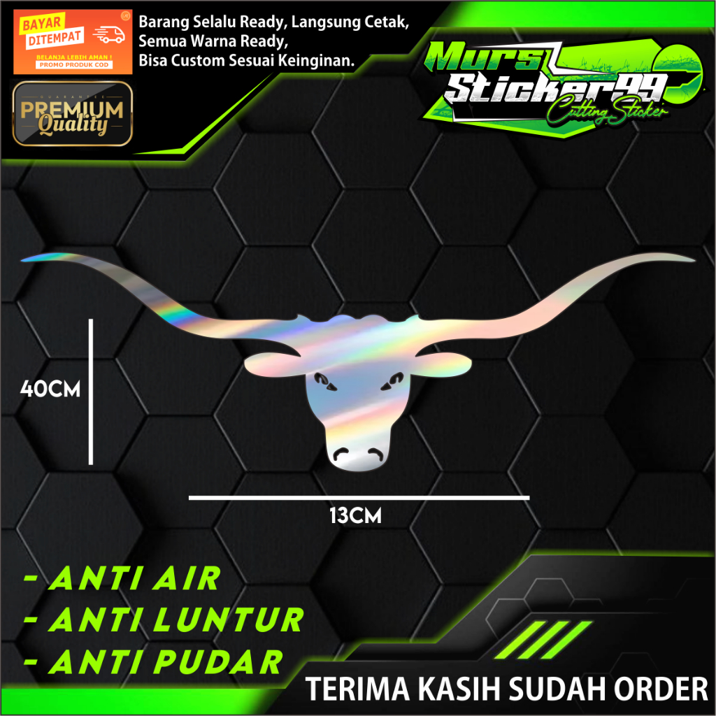 Sticker Cutting KEPALA BANTENG Untuk Motor Dan Mobil