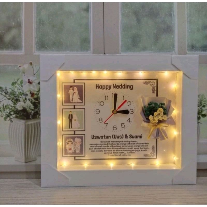 Lampu 3D Frame hiasan dinding figura kado ulang tahun kado wisuda