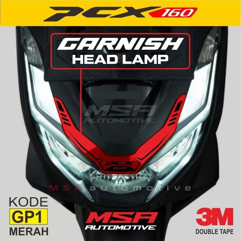Garnish headlamp pcx all new 160 / emblem headlamp honda pcx all new 160