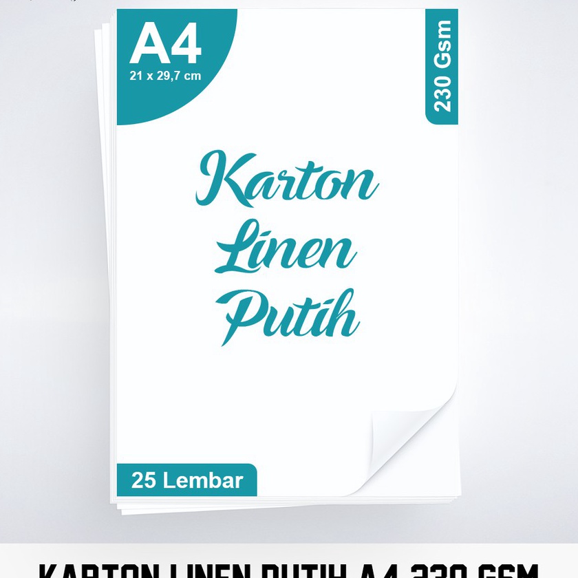 

KP8 Kertas Karton Linen A4 23 Gsm 1 pack 25 lbr