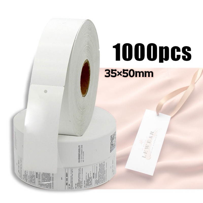 

1000PCS Hang Tag Label Putih Label Merk Baju Blank Kertas Perunggu 35*50mm