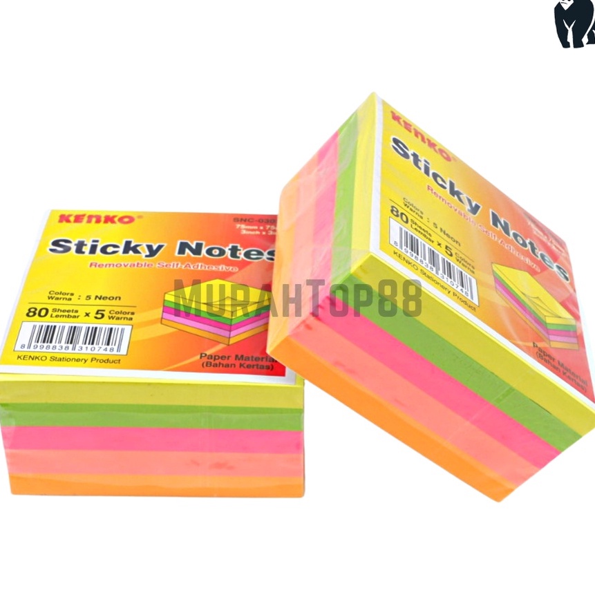 

Premium Sticky Notes Kenko SNC33N 75 x 75 mm Kertas Memo Tempel 5 Warna Warni Neon Colors Stick Note Cube