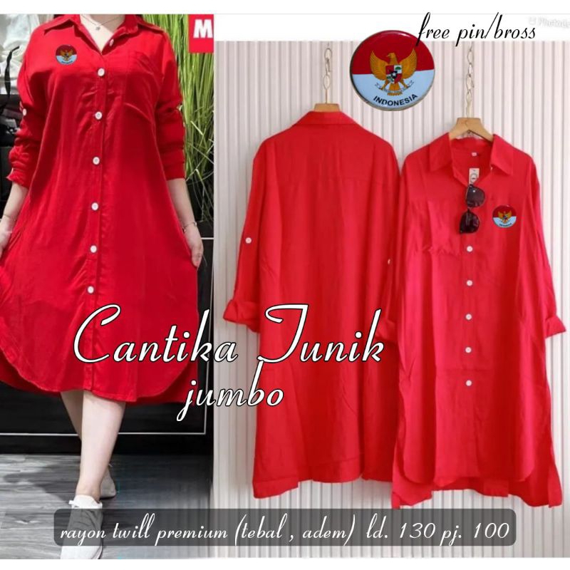 SUPER JUMBO LD 130 CANTIKA TUNIK MERAH PUTIH