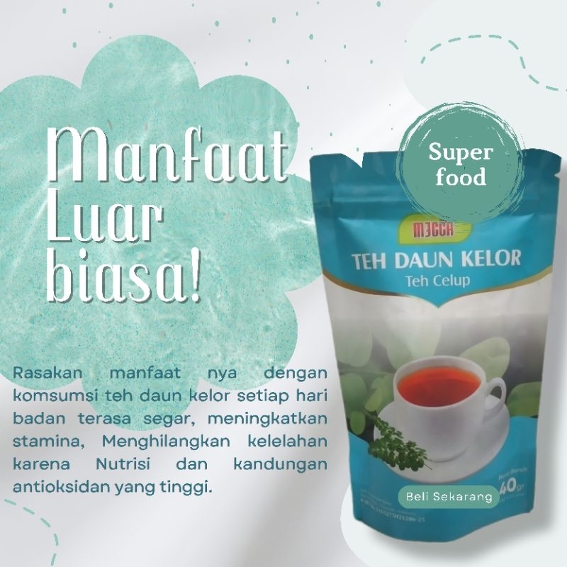 

Teh Celup Daun Kelor asli Super Food Moringa Tea Herbal Alami 40 gr