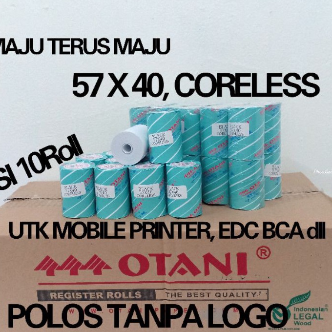

Hemat Kertas Struk Thermal Mobile Printer 57x4 CORELESS Merk Otani 1 Pack Isi 1Roll