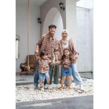 KODE H47E Kemeja Couple Keluarga Flanel Lengan Panjang Baju Kapelan Ibu Ayah Anak Umur 313 Tahun Hem