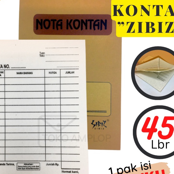 

KF7 Buku NOTA KONTAN 1 ply Nota Kontan Rangkap 1
