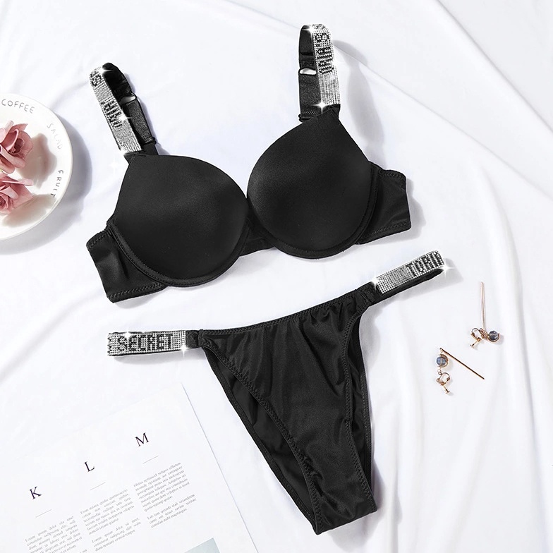 KODE O24Q Victorias Secret Set Bra Push Up Cetak Huruf V Wanita Bikini Pantai Seksi Musim Panas