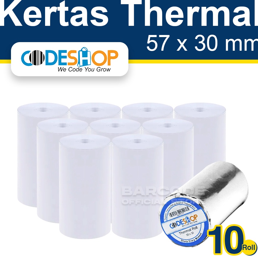 

Potongan Kertas Struk Kasir Thermal 57x3 mm 57 x 3 57x3mm Coreless 1 Slop