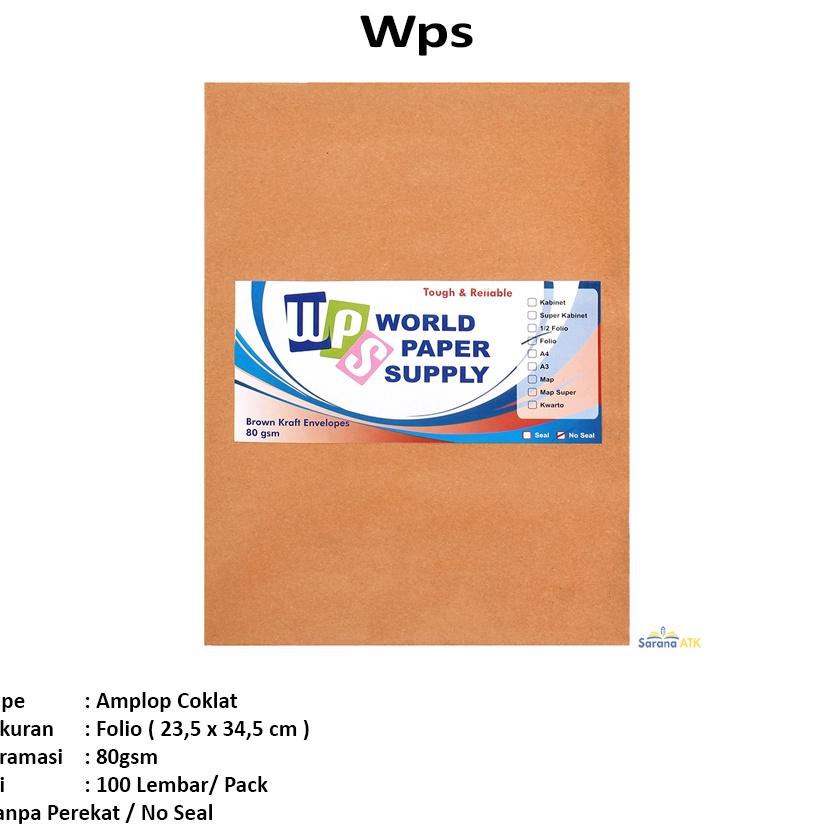 

Langka WPS Amplop Coklat Ukuran Folio Pack
