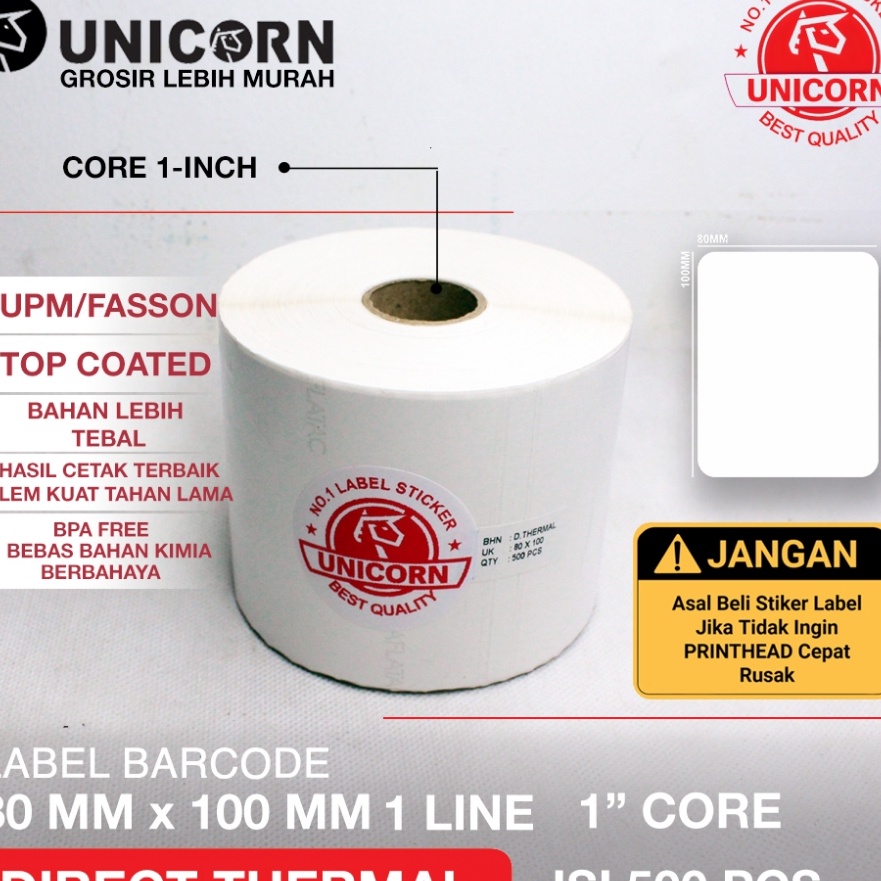 

Extra Label Stiker Thermal 8x1 mm 8 x 1 mm 8x1mm 5pcs