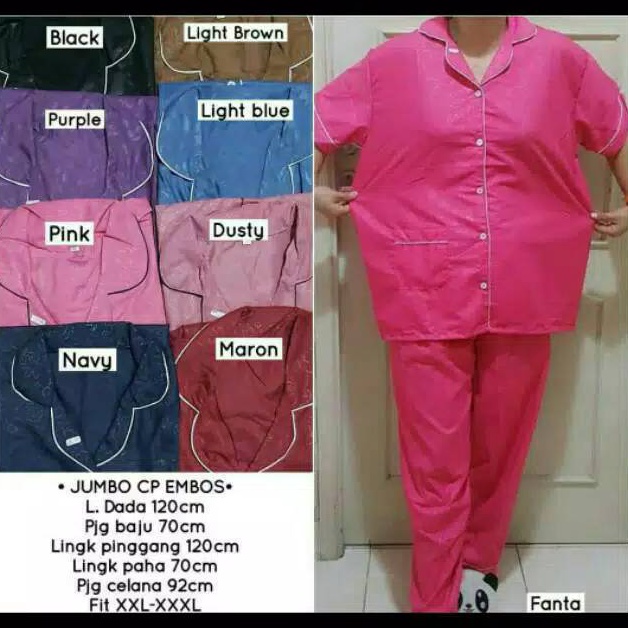 KODE T93R Lover FashionCP Piyama Embos Jumbo XXL