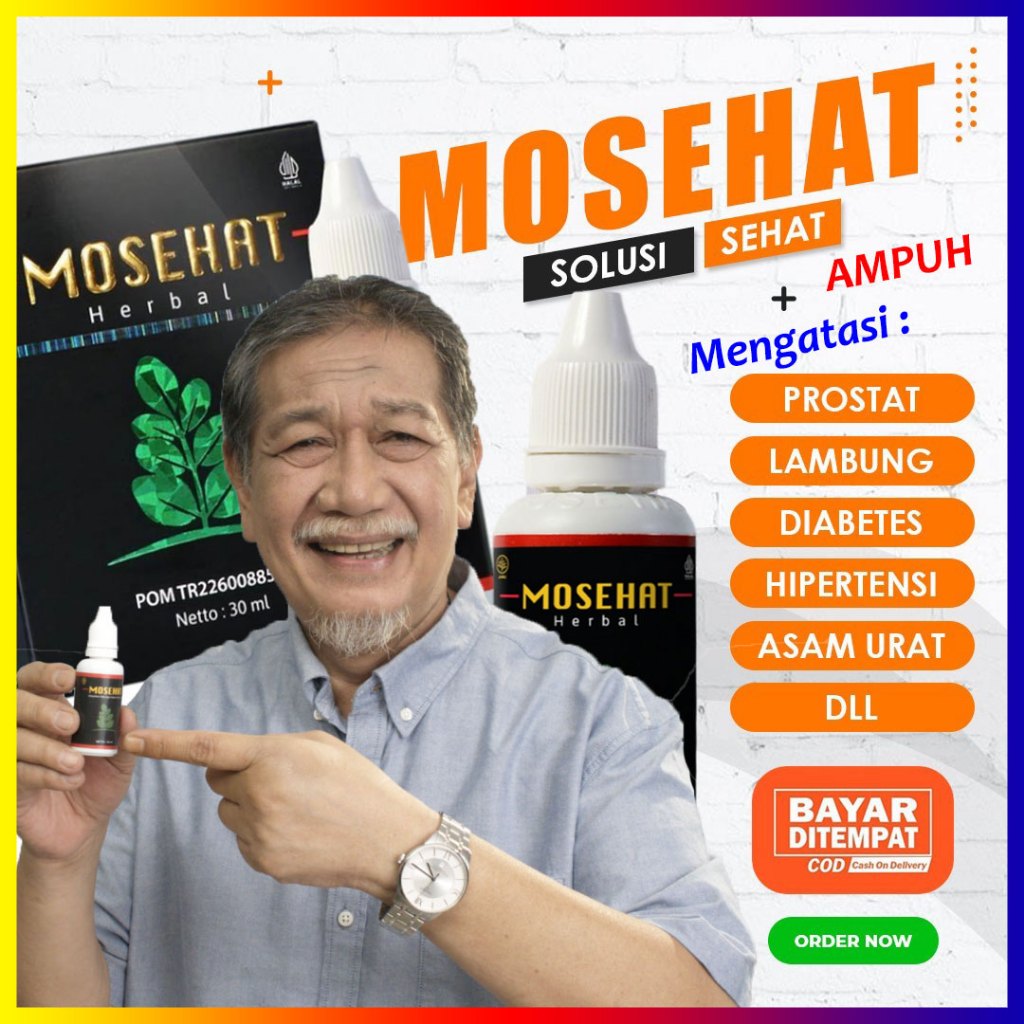 MOSEHAT ORIGINAL Obat Herbal Diabetes Hernia Prostat Asam Urat Kolesterol Wasir Ambeien Amandel 30ml