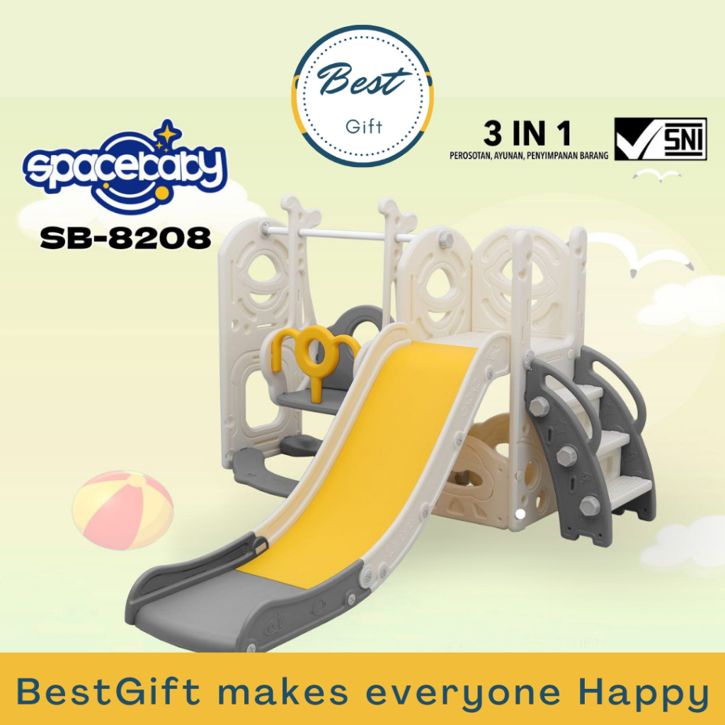 RB SpaceBaby Perosotan Slide SB-8208 (3 In 1) SpaceBaby *Perosotan, Ayunan, Penyimpanan Barang*