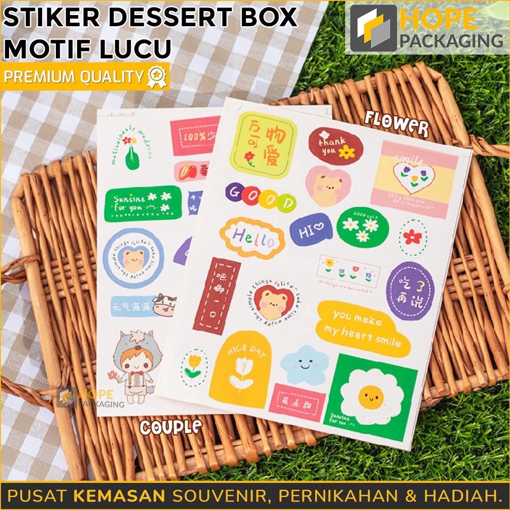 

FANTASTIS Stiker Dessert Box Motif Lucu Mini Stiker Colorful Cute Stiker Journal Buku Properti Stiker Boneka