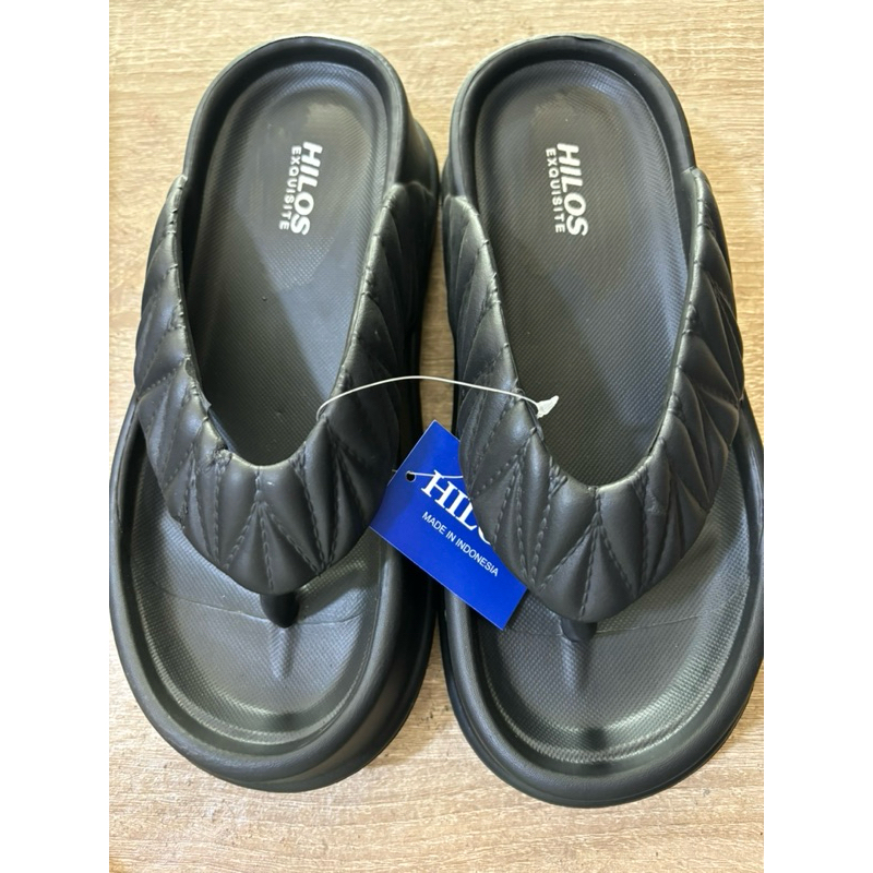 Sandal wedges wanita Hilo's 2307/sandal jepit wanita modis bahan karet tinggi 5cm