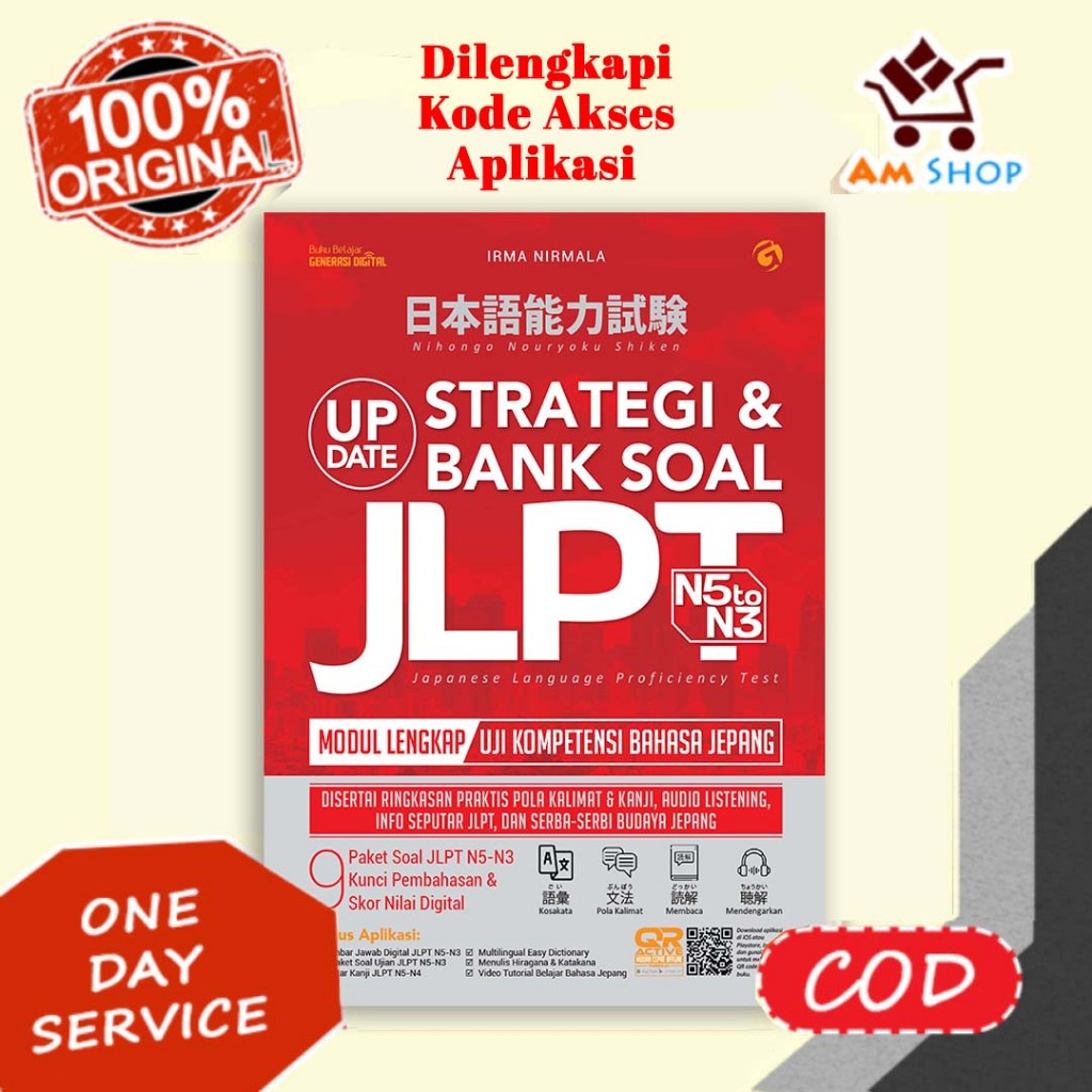 Buku Belajar Bahasa Jepang JLPT - Update Strategi & Bank Soal JLPT N5~N3