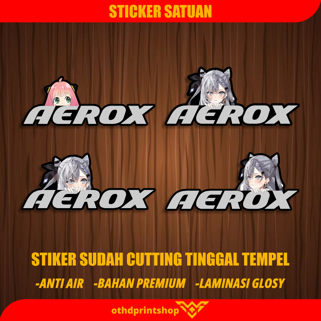 Stiker Motor Aerox Intip Zeta Logo Aerox / Stiker Anime Waterproof