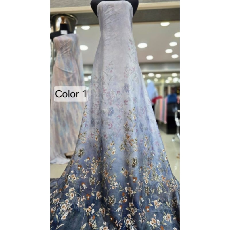 kain armani silk ombre motif bunga