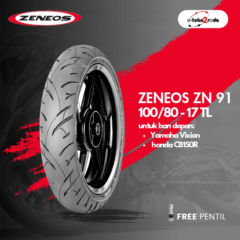 BAN ZENEOS TUBELESS ZN91 100/80 RING 17